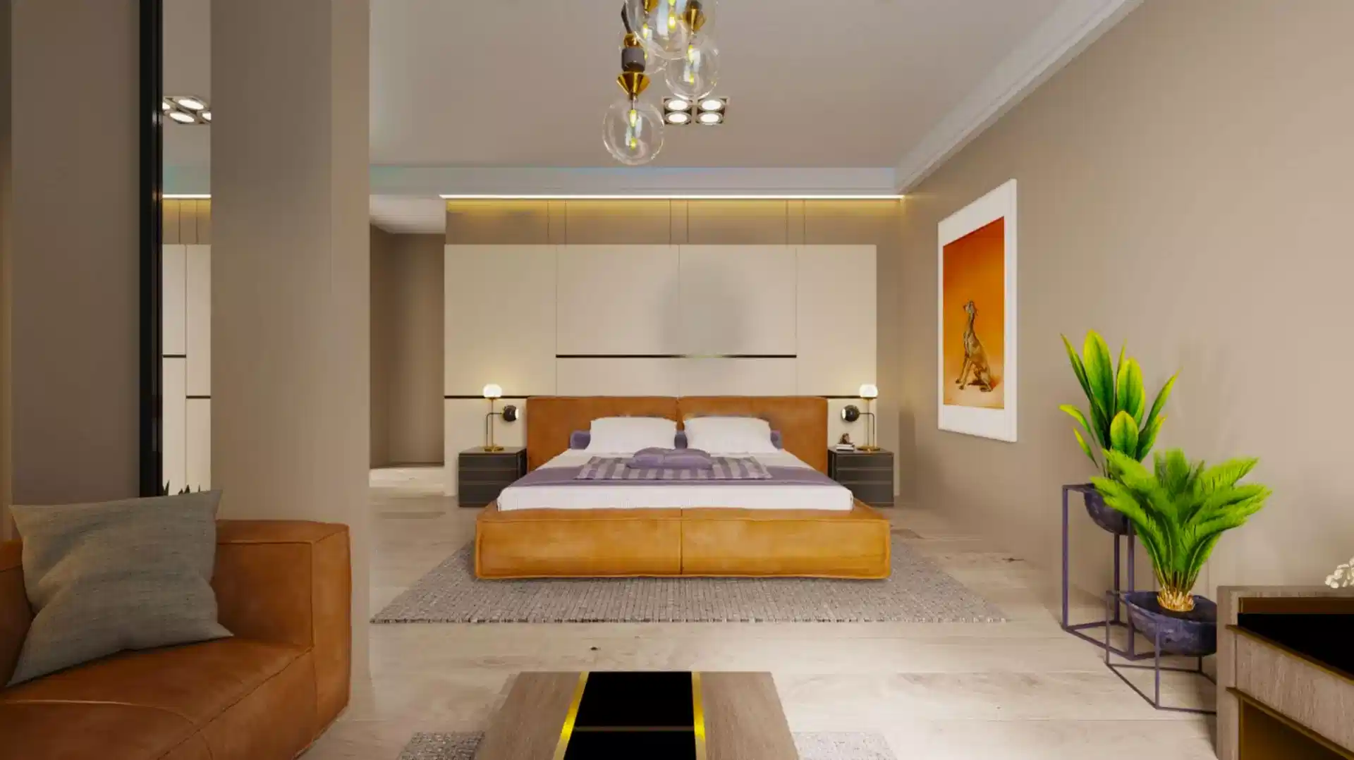 Yatak Odası Dekorasyonu Arabistan Projesi